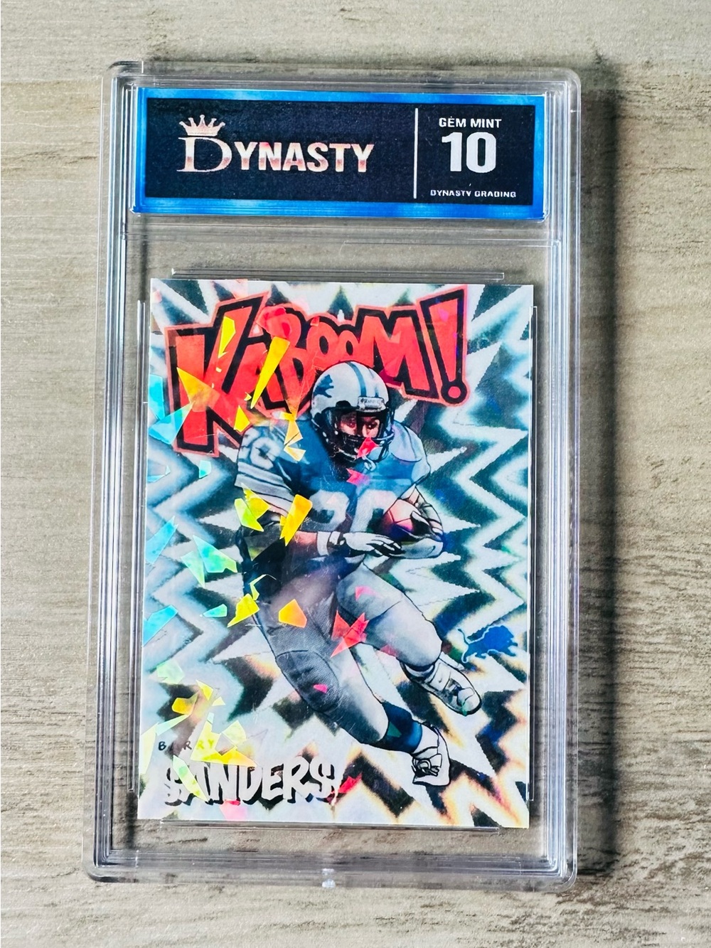 Barry Sanders 2020 Panini Kaboom #K-BS Holo Gem Mint 10 Novelty Card.